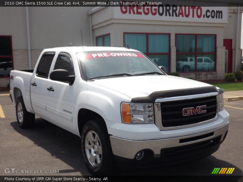 Summit White / Dark Titanium/Light Titanium 2010 GMC Sierra 1500 SLE Crew Cab 4x4
