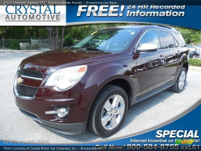 Espresso Brown Metallic / Brownstone/Jet Black 2011 Chevrolet Equinox LTZ