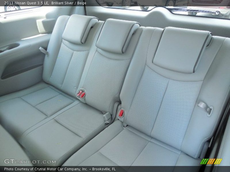 Rear Seat of 2013 Quest 3.5 LE