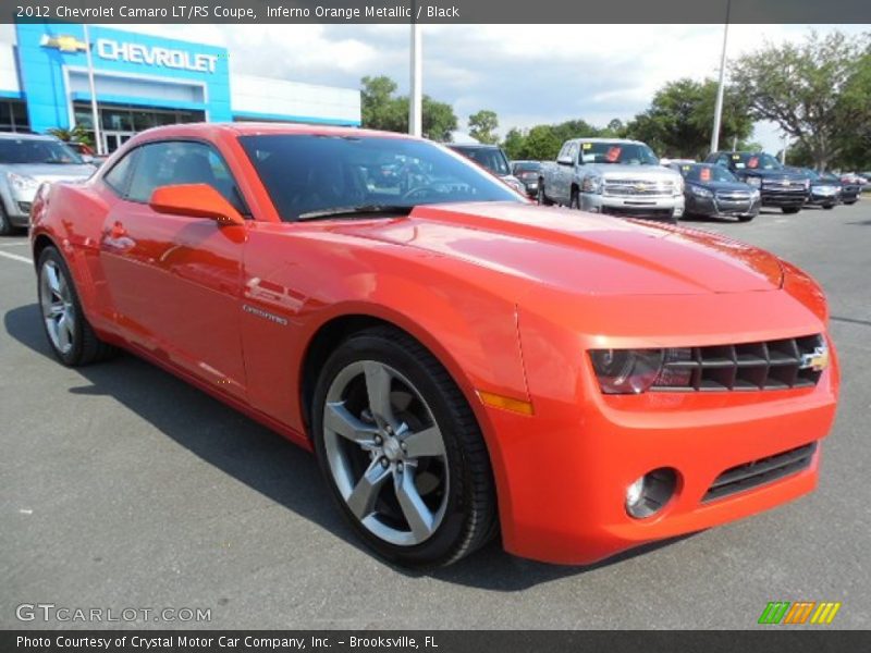 Inferno Orange Metallic / Black 2012 Chevrolet Camaro LT/RS Coupe