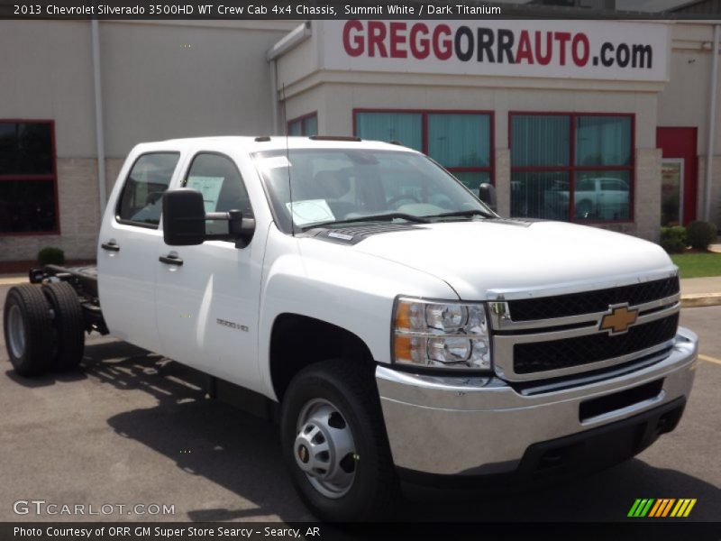 Summit White / Dark Titanium 2013 Chevrolet Silverado 3500HD WT Crew Cab 4x4 Chassis
