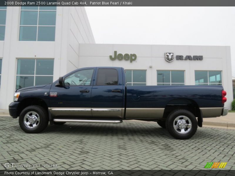 Patriot Blue Pearl / Khaki 2008 Dodge Ram 2500 Laramie Quad Cab 4x4