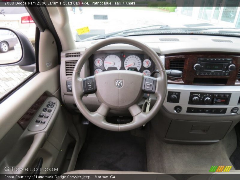 Patriot Blue Pearl / Khaki 2008 Dodge Ram 2500 Laramie Quad Cab 4x4