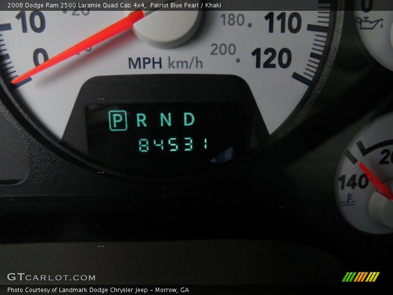 Patriot Blue Pearl / Khaki 2008 Dodge Ram 2500 Laramie Quad Cab 4x4