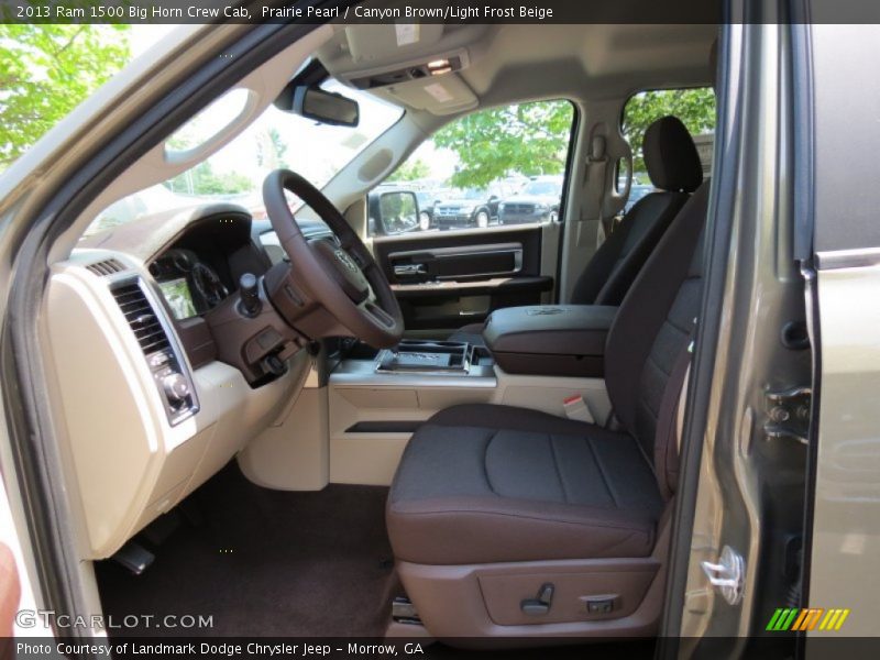 Prairie Pearl / Canyon Brown/Light Frost Beige 2013 Ram 1500 Big Horn Crew Cab