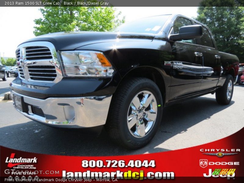 Black / Black/Diesel Gray 2013 Ram 1500 SLT Crew Cab