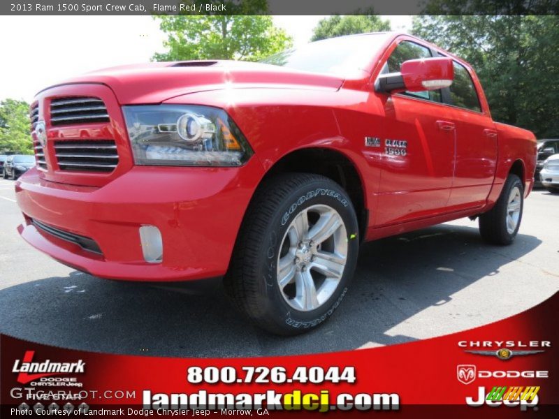 Flame Red / Black 2013 Ram 1500 Sport Crew Cab