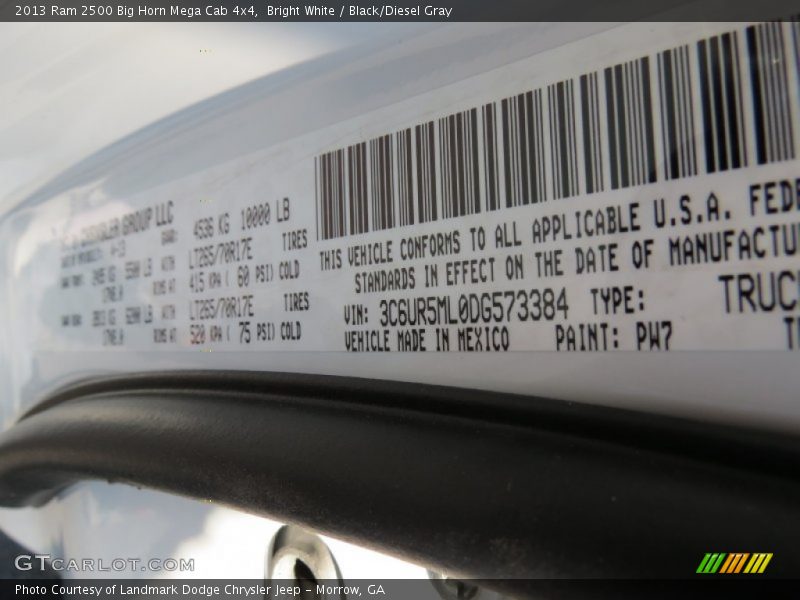 PW7 - 2013 Ram 2500 Big Horn Mega Cab 4x4