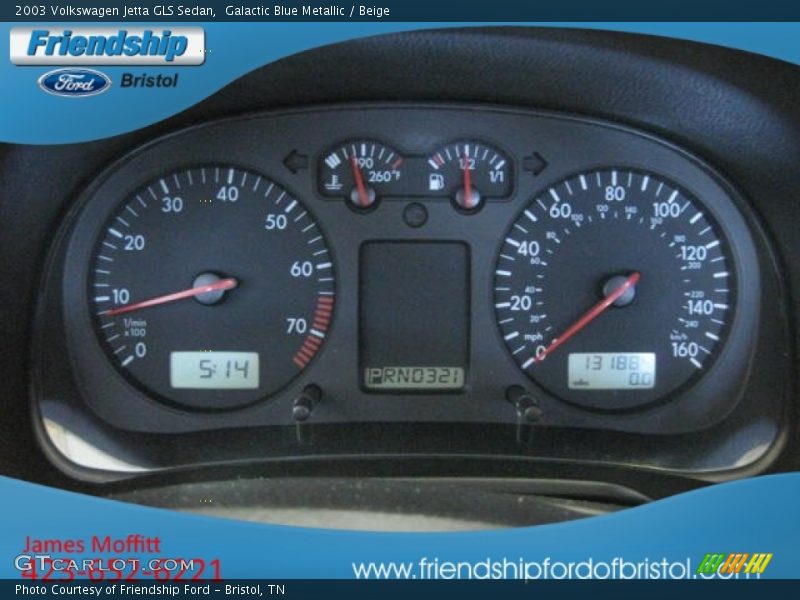 Galactic Blue Metallic / Beige 2003 Volkswagen Jetta GLS Sedan