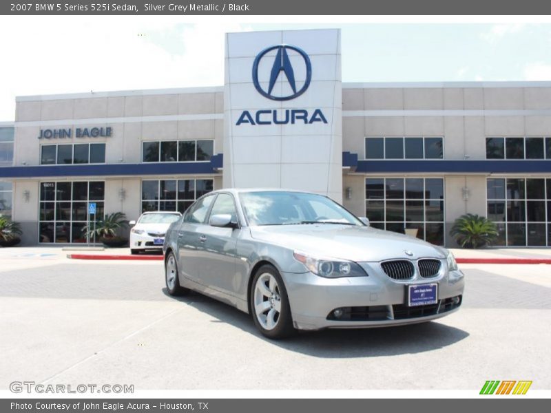 Silver Grey Metallic / Black 2007 BMW 5 Series 525i Sedan