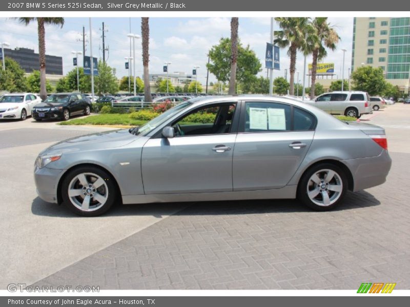 Silver Grey Metallic / Black 2007 BMW 5 Series 525i Sedan