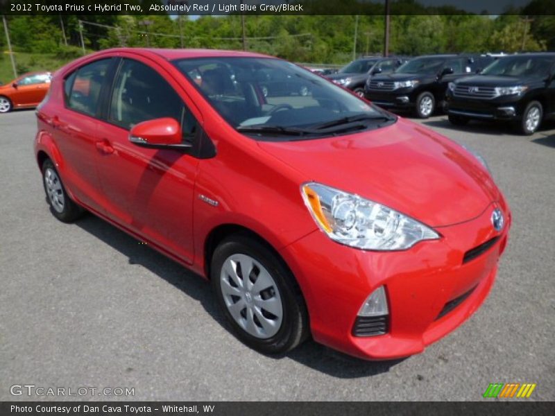 Absolutely Red / Light Blue Gray/Black 2012 Toyota Prius c Hybrid Two