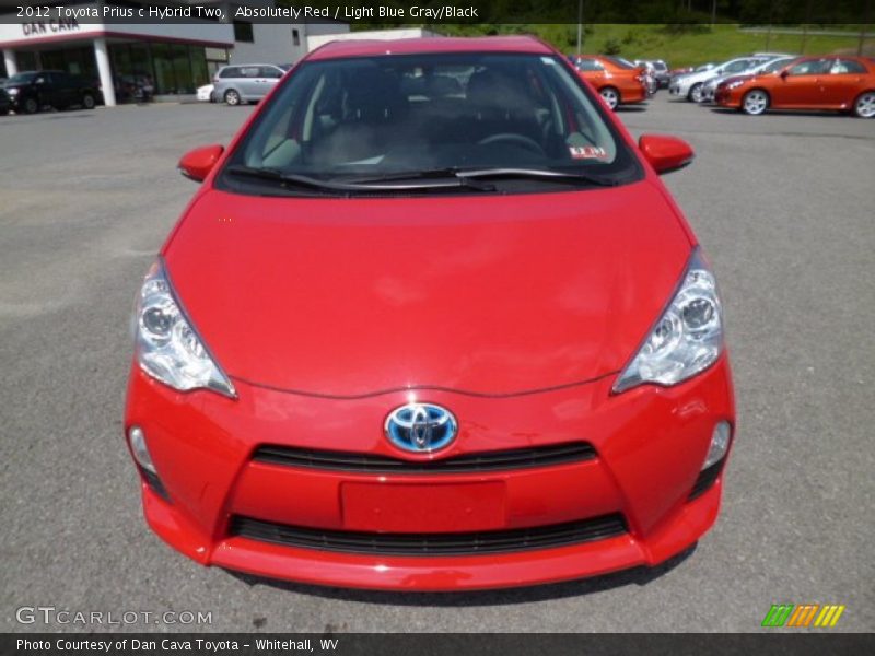 Absolutely Red / Light Blue Gray/Black 2012 Toyota Prius c Hybrid Two