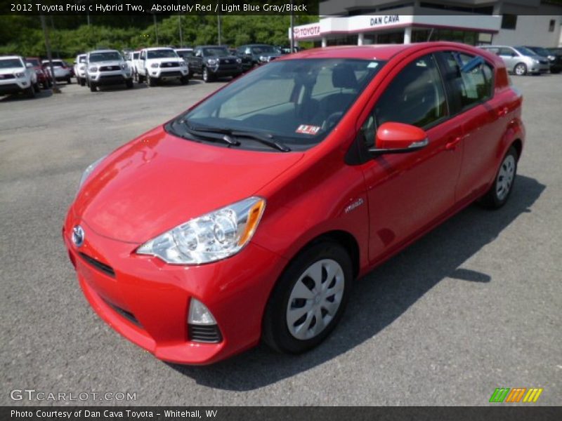 Absolutely Red / Light Blue Gray/Black 2012 Toyota Prius c Hybrid Two