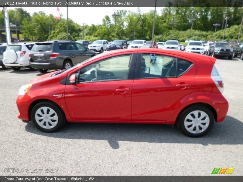 Absolutely Red / Light Blue Gray/Black 2012 Toyota Prius c Hybrid Two