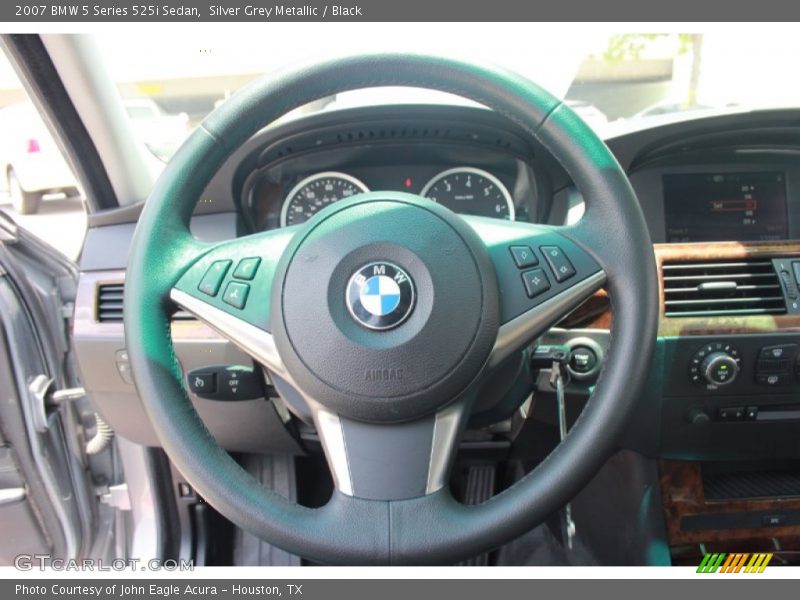 Silver Grey Metallic / Black 2007 BMW 5 Series 525i Sedan