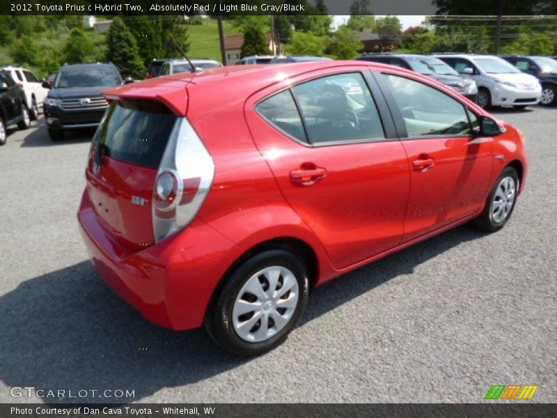 Absolutely Red / Light Blue Gray/Black 2012 Toyota Prius c Hybrid Two
