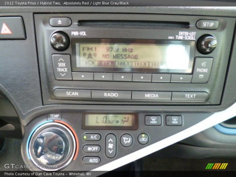 Absolutely Red / Light Blue Gray/Black 2012 Toyota Prius c Hybrid Two