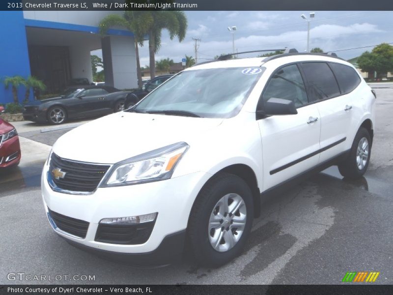 White / Dark Titanium/Light Titanium 2013 Chevrolet Traverse LS
