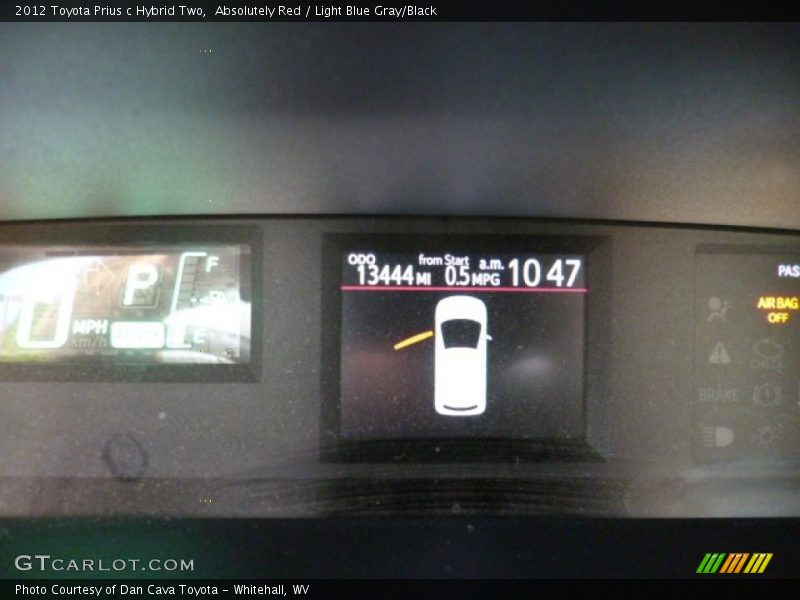 Absolutely Red / Light Blue Gray/Black 2012 Toyota Prius c Hybrid Two