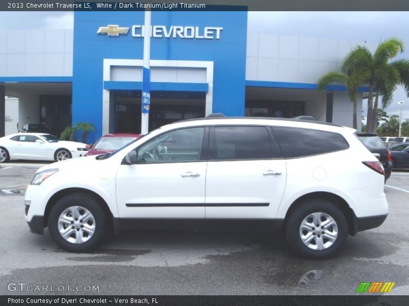 White / Dark Titanium/Light Titanium 2013 Chevrolet Traverse LS