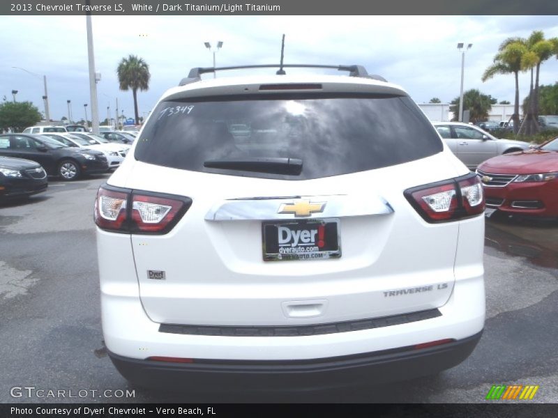 White / Dark Titanium/Light Titanium 2013 Chevrolet Traverse LS