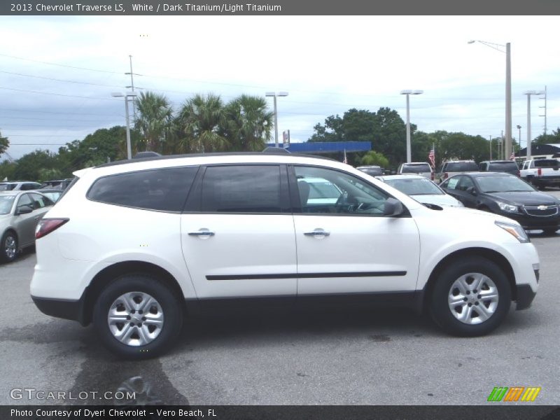 White / Dark Titanium/Light Titanium 2013 Chevrolet Traverse LS