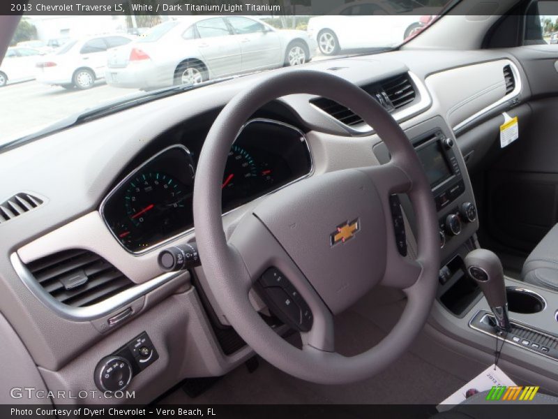 White / Dark Titanium/Light Titanium 2013 Chevrolet Traverse LS