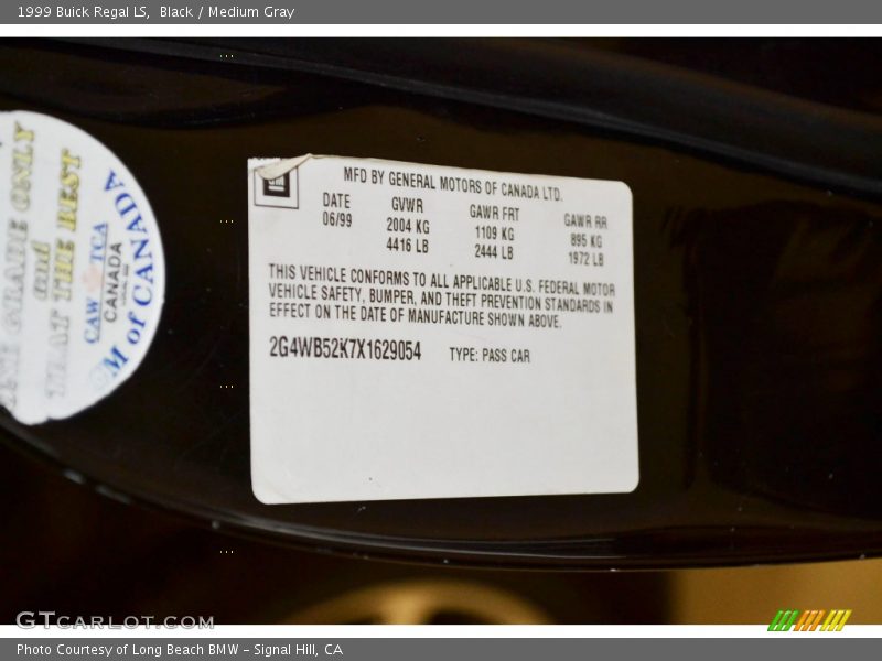 Black / Medium Gray 1999 Buick Regal LS