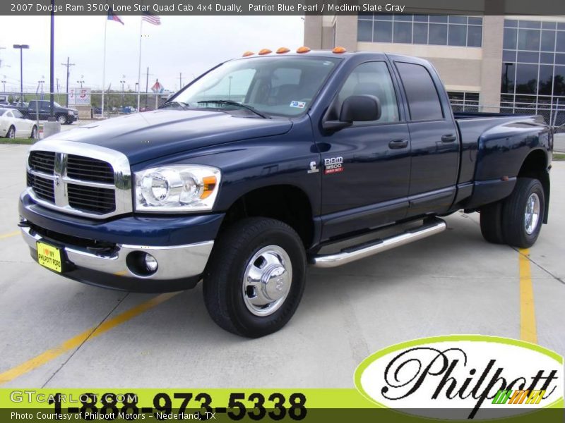 Patriot Blue Pearl / Medium Slate Gray 2007 Dodge Ram 3500 Lone Star Quad Cab 4x4 Dually