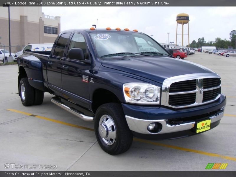 Patriot Blue Pearl / Medium Slate Gray 2007 Dodge Ram 3500 Lone Star Quad Cab 4x4 Dually
