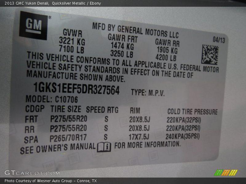 Quicksilver Metallic / Ebony 2013 GMC Yukon Denali