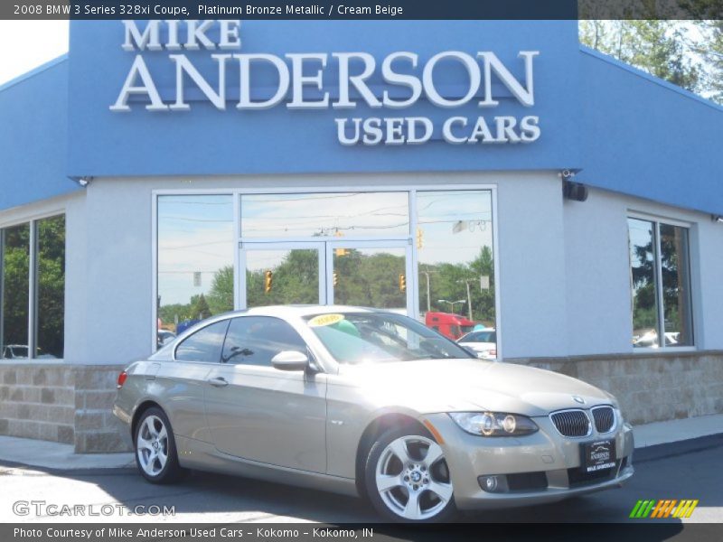 Platinum Bronze Metallic / Cream Beige 2008 BMW 3 Series 328xi Coupe