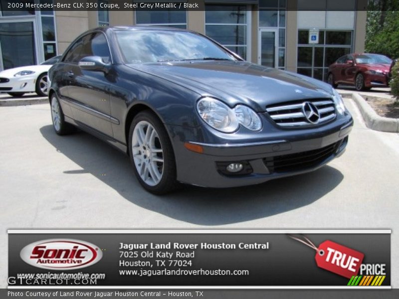 Steel Grey Metallic / Black 2009 Mercedes-Benz CLK 350 Coupe