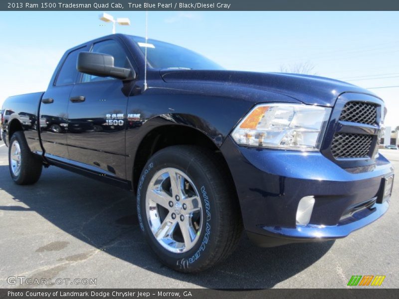 True Blue Pearl / Black/Diesel Gray 2013 Ram 1500 Tradesman Quad Cab