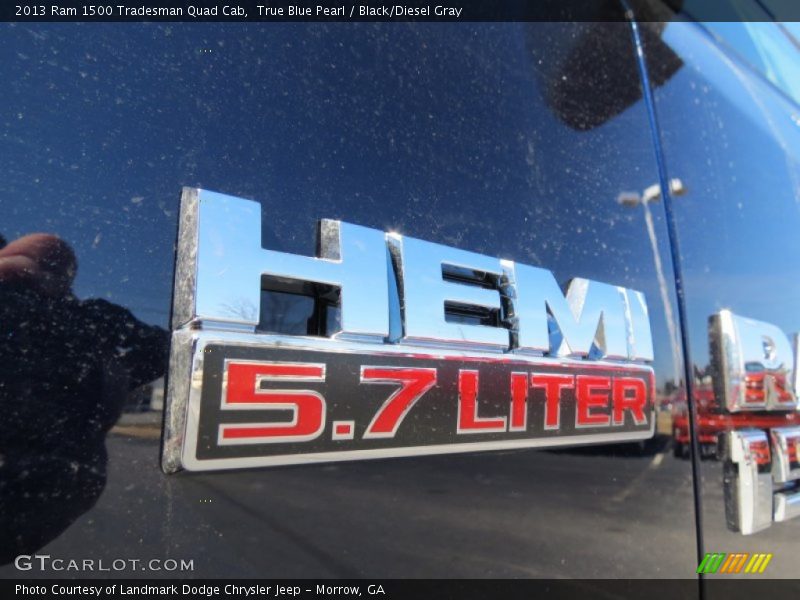 True Blue Pearl / Black/Diesel Gray 2013 Ram 1500 Tradesman Quad Cab