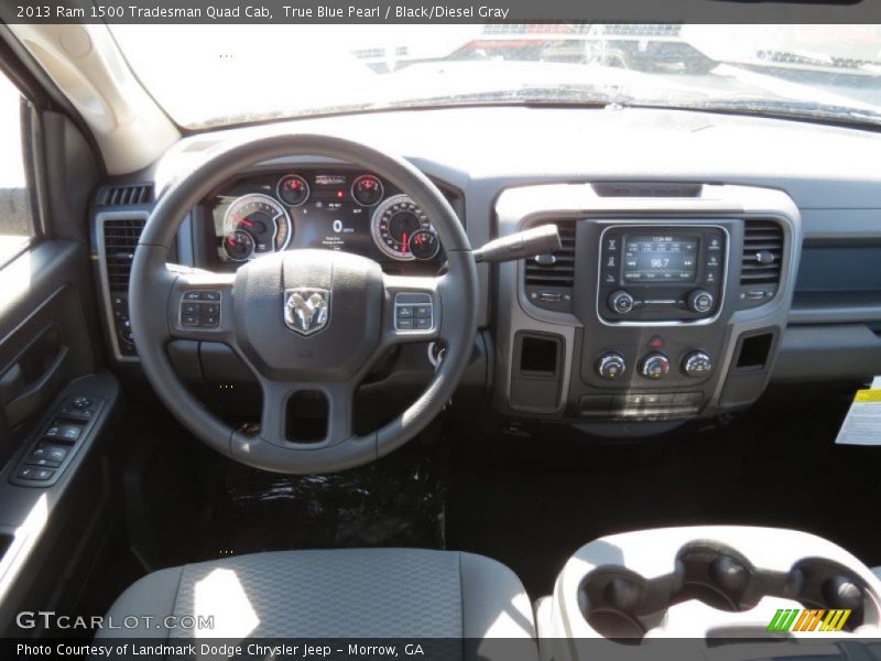 True Blue Pearl / Black/Diesel Gray 2013 Ram 1500 Tradesman Quad Cab
