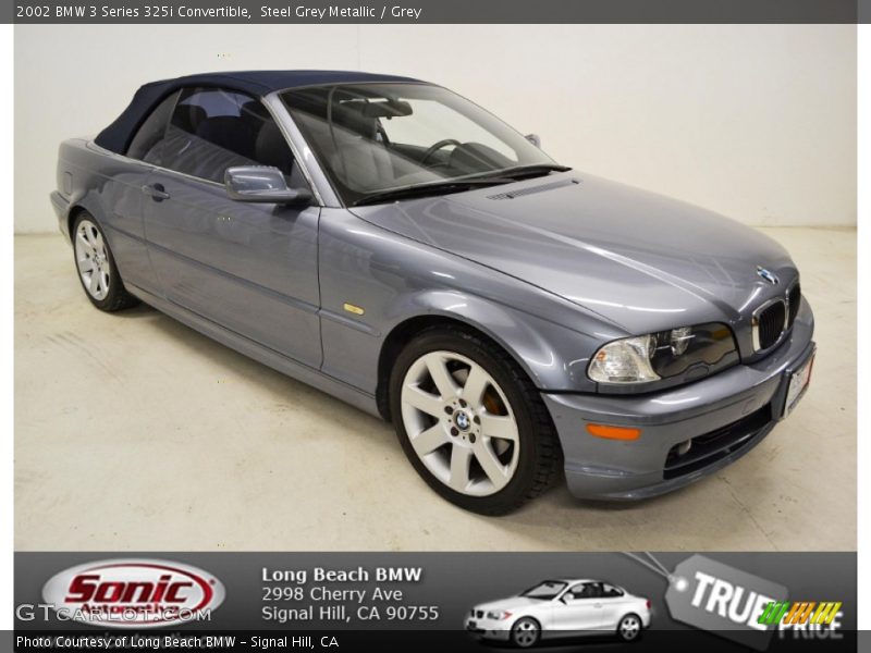 Steel Grey Metallic / Grey 2002 BMW 3 Series 325i Convertible