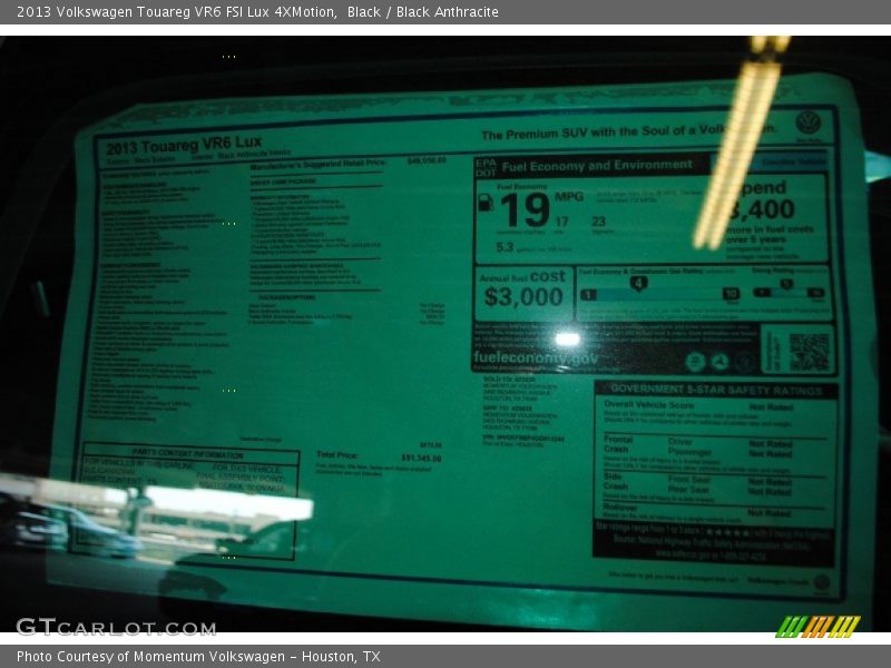 Black / Black Anthracite 2013 Volkswagen Touareg VR6 FSI Lux 4XMotion