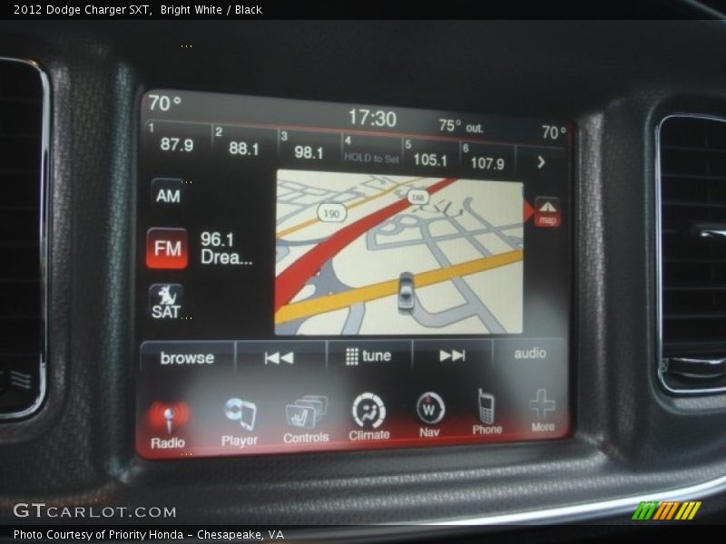 Navigation of 2012 Charger SXT