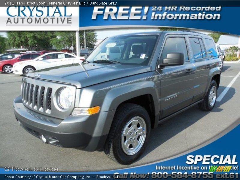 Mineral Gray Metallic / Dark Slate Gray 2011 Jeep Patriot Sport