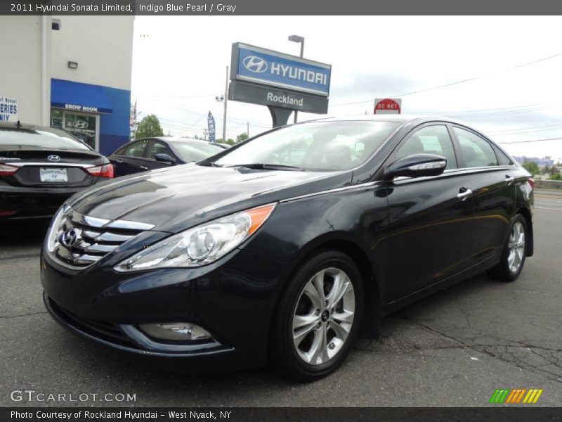 Indigo Blue Pearl / Gray 2011 Hyundai Sonata Limited