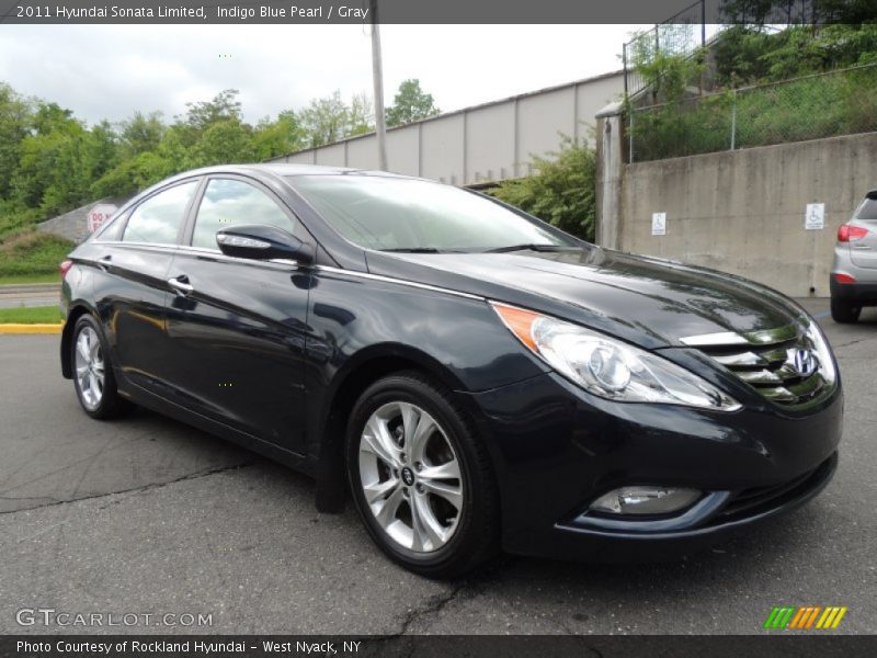 Indigo Blue Pearl / Gray 2011 Hyundai Sonata Limited