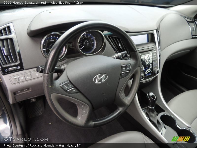 Indigo Blue Pearl / Gray 2011 Hyundai Sonata Limited