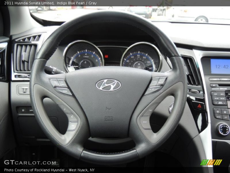 Indigo Blue Pearl / Gray 2011 Hyundai Sonata Limited