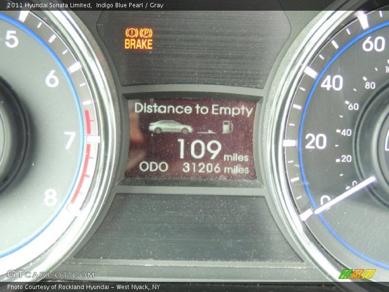 Indigo Blue Pearl / Gray 2011 Hyundai Sonata Limited