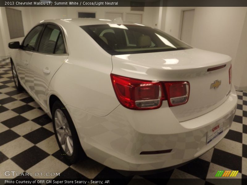 Summit White / Cocoa/Light Neutral 2013 Chevrolet Malibu LT
