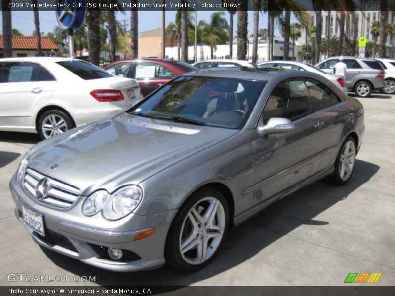 Palladium Silver Metallic / Tobacco Brown 2009 Mercedes-Benz CLK 350 Coupe