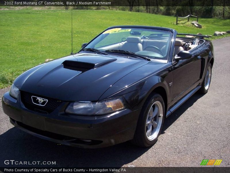 Black / Medium Parchment 2002 Ford Mustang GT Convertible