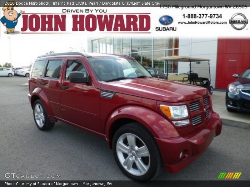 Inferno Red Crystal Pearl / Dark Slate Gray/Light Slate Gray 2010 Dodge Nitro Shock